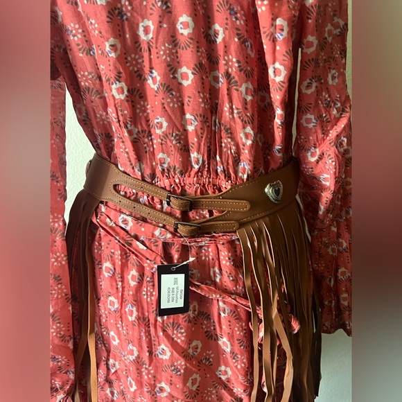 Fringe Heart-Accented Rodeo Stagecoach Coachella Waist Belt - Picture 4 of 4